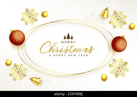 merry christmas celebration nice greeting with xmas objects and elements Stock Vector