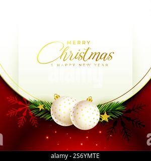 nice christmas greeting with realistic elements design Stock Vector