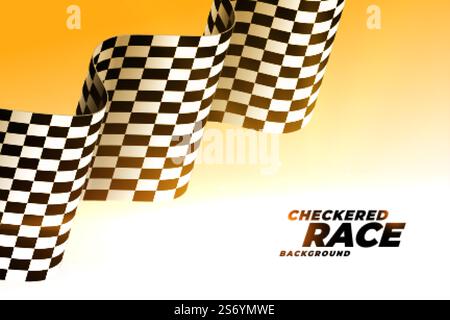 checkered wavy racing flag background Stock Vector