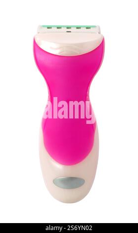 Women's Shaving Razor on White Background with clipping path Stock Photo