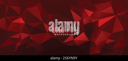 abstract red background in low poly style Stock Vector