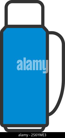 Alpinist Vacuum Flask Icon. Editable Bold Outline With Color Fill Design. Vector Illustration. Stock Vector