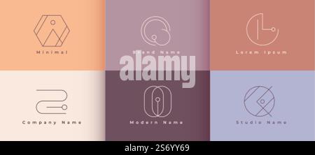 minimalist line logo concept design Stock Vector