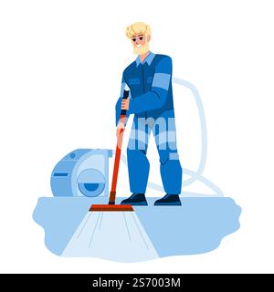 carpet cleaning vector. vacuum cleaner, home service, housw floor, professional janitor carpet cleaning character. people flat cartoon illustration. carpet cleaning vector Stock Vector