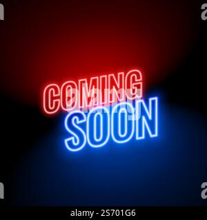 neon style coming soon background Stock Vector