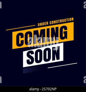 flat coming soon under construction background Stock Vector