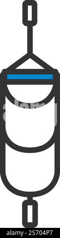 Alpinist Step Ladder Icon. Editable Bold Outline With Color Fill Design. Vector Illustration. Stock Vector