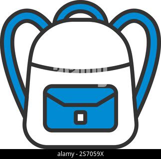 Exercise Book With Pen Icon. Editable Bold Outline With Color Fill Design. Vector Illustration. Stock Vector