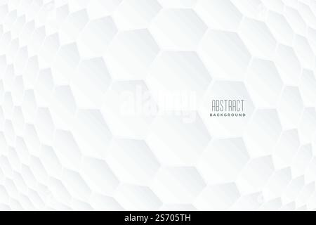 abstract hexagonal 3d shapes white background Stock Vector