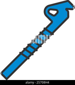Alpinist Ice Screw Icon. Editable Bold Outline With Color Fill Design. Vector Illustration. Stock Vector