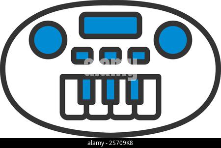Synthesizer Toy Icon. Editable Bold Outline With Color Fill Design. Vector Illustration. Stock Vector
