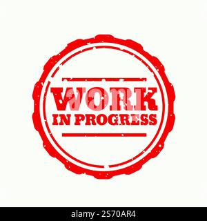 work in progress stamp in rubber style Stock Vector