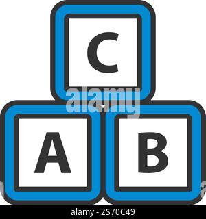Box Of Bricks Icon. Editable Bold Outline With Color Fill Design. Vector Illustration. Stock Vector
