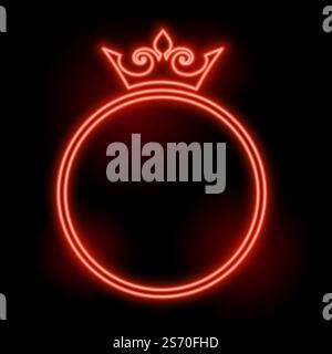 neon style crown frame with text space design Stock Vector