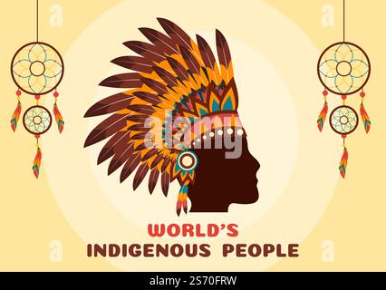 Worlds Indigenous Peoples Day on August 9 Hand Drawn Cartoon Flat ...