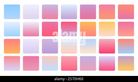 soft pastel color gradients combination mega set Stock Vector