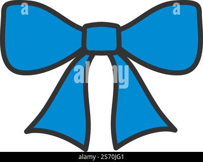 Party Bow Icon. Editable Bold Outline With Color Fill Design. Vector Illustration. Stock Vector
