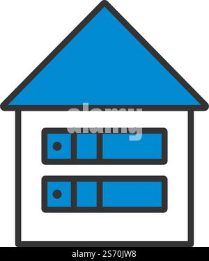 Datacenter Icon. Editable Bold Outline With Color Fill Design. Vector Illustration. Stock Vector