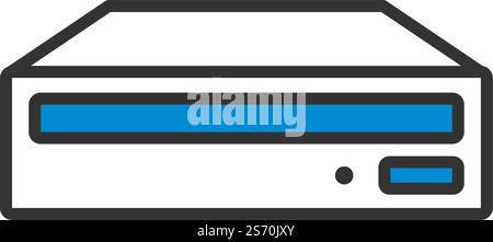 CD-ROM Icon. Editable Bold Outline With Color Fill Design. Vector Illustration. Stock Vector