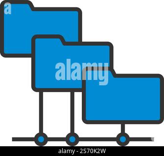 Folder Network Icon. Editable Bold Outline With Color Fill Design. Vector Illustration. Stock Vector