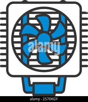 CPU Fan Icon. Editable Bold Outline With Color Fill Design. Vector Illustration. Stock Vector