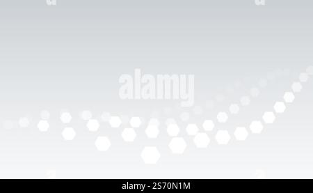 white gray background with hexagonal wave pattern design Stock Vector