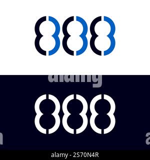 888 vector logo design. Stock Vector