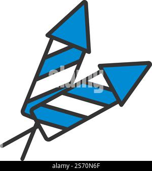 Party Petard Icon. Editable Bold Outline With Color Fill Design. Vector Illustration. Stock Vector
