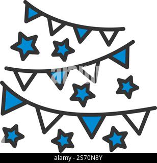 Party Garland Icon. Editable Bold Outline With Color Fill Design ...
