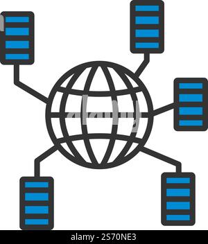 Big Data Icon. Editable Bold Outline With Color Fill Design. Vector Illustration. Stock Vector