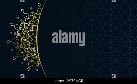 golden arabeqsue mandala pattern arabis style backgroud Stock Vector