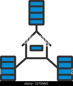 Datacenter Icon. Editable Bold Outline With Color Fill Design. Vector Illustration. Stock Vector