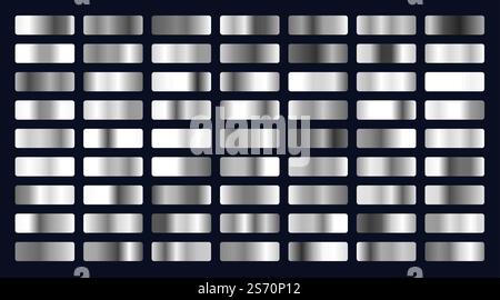big set of silver gradients Stock Vector