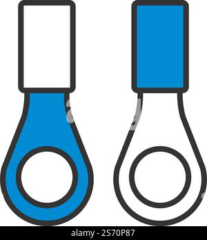 Connection Terminal Ring Icon. Editable Bold Outline With Color Fill Design. Vector Illustration. Stock Vector