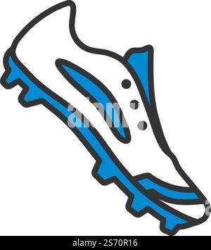 Baseball Boot Icon. Editable Bold Outline With Color Fill Design. Vector Illustration. Stock Vector