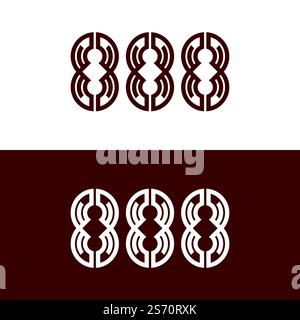 888 vector logo design. Stock Vector