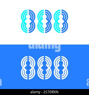 888 vector logo design. Stock Vector