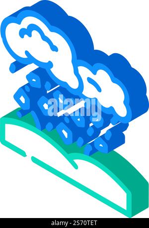 hail weather isometric icon vector. hail weather sign. isolated symbol illustration. hail weather isometric icon vector illustration Stock Vector