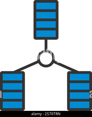 Database Icon. Editable Bold Outline With Color Fill Design. Vector Illustration. Stock Vector