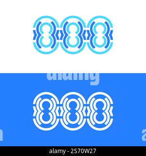 888 vector logo design. Stock Vector