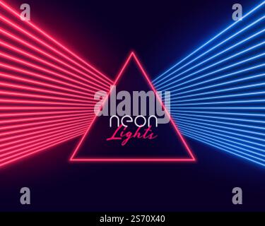 neon light rays in red and blue colors Stock Vector