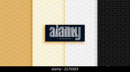 small triangles geometric patterns set in premium colors Stock Vector