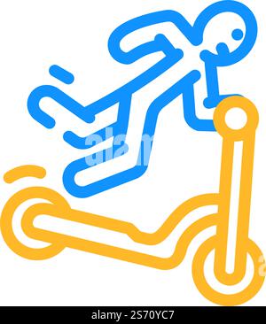 fall scooter accident color icon vector illustration Stock Vector Image ...