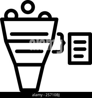 lead conversion icon Black line art vector in black and white outline ...