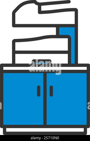 Copying Machine Icon. Editable Bold Outline With Color Fill Design. Vector Illustration. Stock Vector