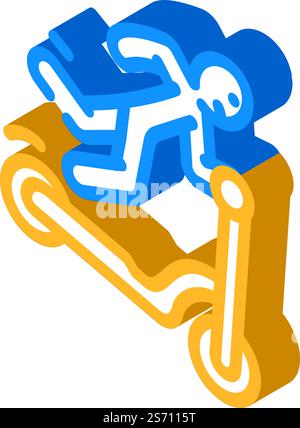 fall scooter accident isometric icon vector illustration Stock Vector ...