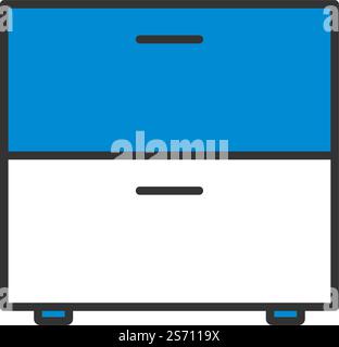 Bedroom Nightstand Icon. Editable Bold Outline With Color Fill Design. Vector Illustration. Stock Vector