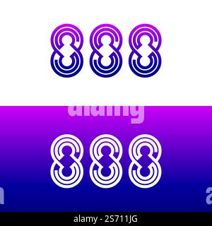 888 vector logo design. Stock Vector