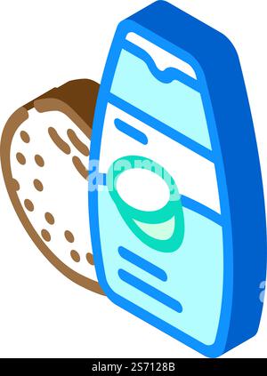 shampoo coconut tropical isometric icon vector. shampoo coconut tropical sign. isolated symbol illustration. shampoo coconut tropical isometric icon vector illustration Stock Vector