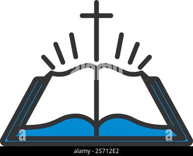 Holly Bible Icon. Editable Bold Outline With Color Fill Design. Vector Illustration. Stock Vector